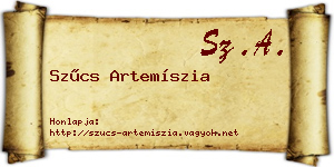 Szűcs Artemíszia névjegykártya